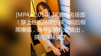 [MP4/ 1.01G] 3P激情名场面！穿上性感吊带丝袜，前后假屌爆插，各种姿势轮番输出，搞得妹妹爽了